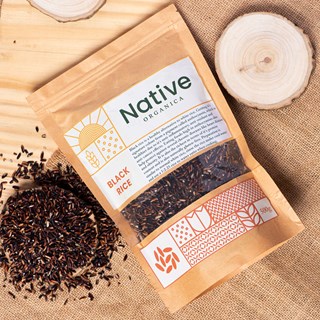 Native Organica Organic Black Rice/Black Chawal/Black Chawal -500g