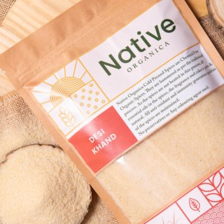 Native Organica Desi Khand Natural Cane Sugar, No Chemical, Color & Preservatives, Vegan, Gluten Free -1000gms
