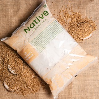 Native Organica Cold Pressed Wheat Standard MP Sharbati Atta  -1000gms