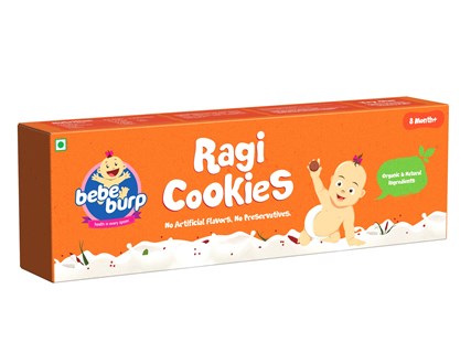 Bebe Burp Organic Baby Food Ragi Cookies (Pack of -2) -300gms