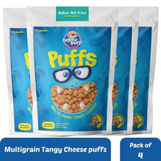 Bebe Burp Grandma's Super Puffs Multigrain Tangy Cheese Pack Of 4 - 35 gms each