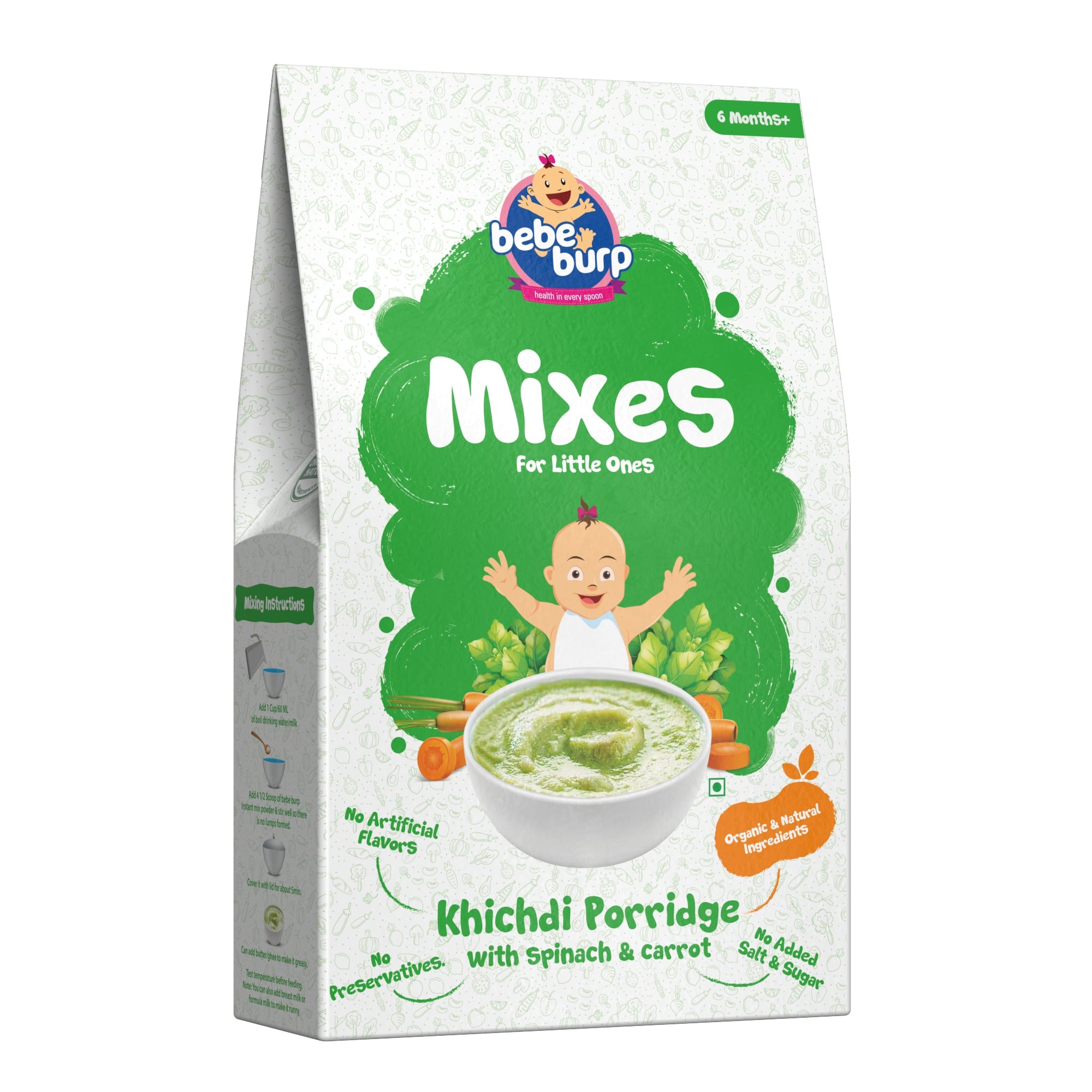 Bebe Burp Organic Baby Food Instant Khichdi Mix Porridge with Spinach ...