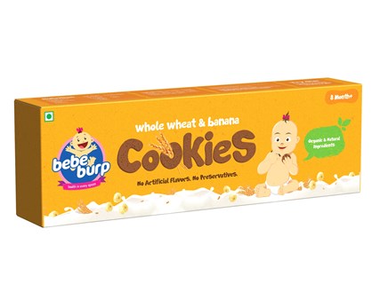 Bebe Burp Organic Baby Food Whole Wheat Cookies (PACK OF -2) -300gms